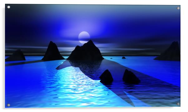 Blue Moonlight Serenade  Acrylic by Dagmar Giers