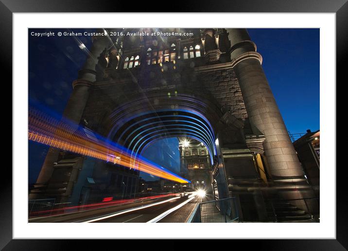 Tower Bridge Lights Framed Mounted Print by Graham Custance