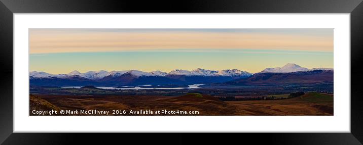 Loch Lomond Panorama from Queens View, Stockiemuir Framed Mounted Print by Mark McGillivray