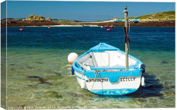 Northern Star Rowing Boat St Martins Scillies Canvas Print by Nick Jenkins