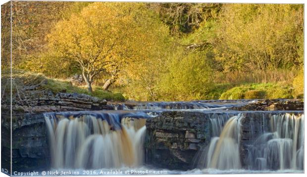 Wainwath Falls Yorkshire Dales Swaledale in Autumn Canvas Print by Nick Jenkins