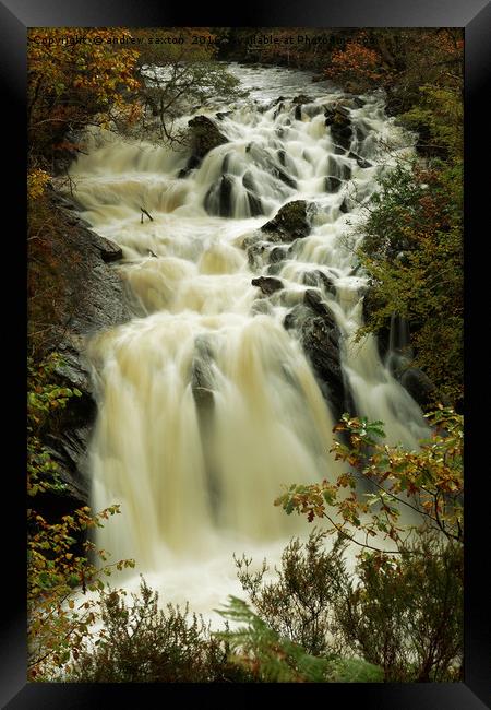 THE WATERFALL Framed Print by andrew saxton