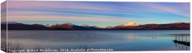 Winter Sunset on Loch Lomond - 2 Canvas Print by Mark McGillivray