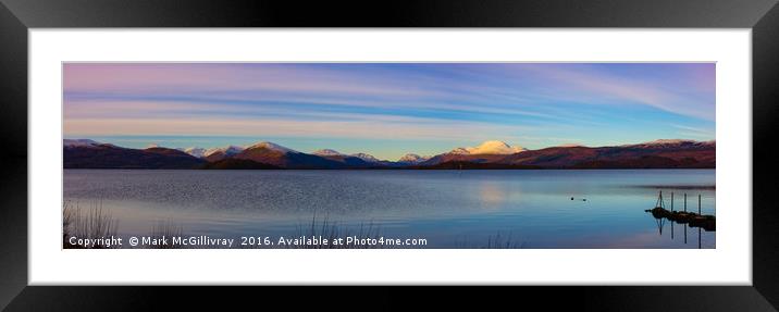 Winter Sunset on Loch Lomond - 2 Framed Mounted Print by Mark McGillivray
