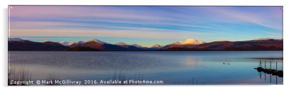 Winter Sunset on Loch Lomond - 2 Acrylic by Mark McGillivray