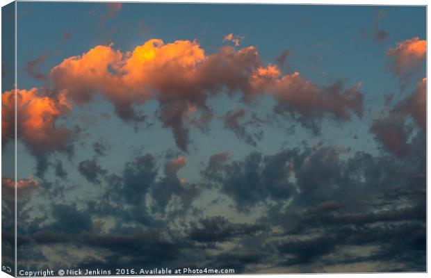 Sun Dancing Evening Clouds Canvas Print by Nick Jenkins