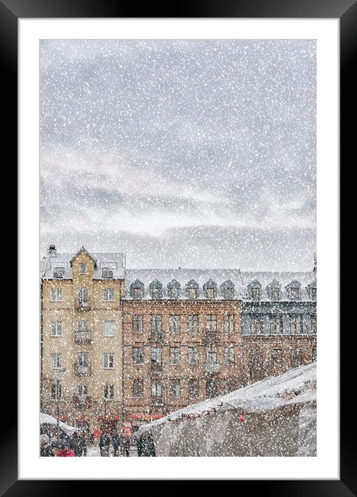 Helsingborg Market Winter Weather Framed Mounted Print by Antony McAulay