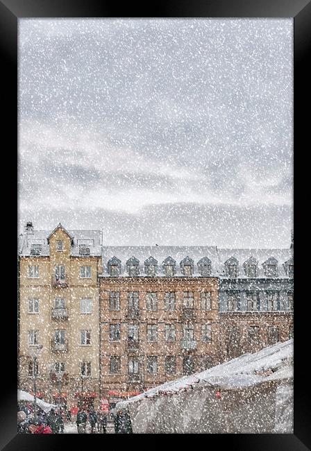 Helsingborg Market Winter Weather Framed Print by Antony McAulay