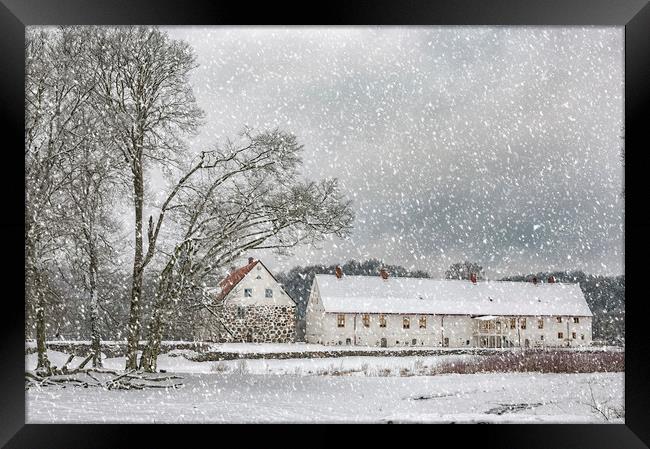Hovdala Castle in Winter Framed Print by Antony McAulay
