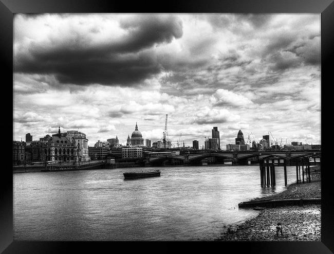 City of London Skyline in black and white Framed Print by Chris Day