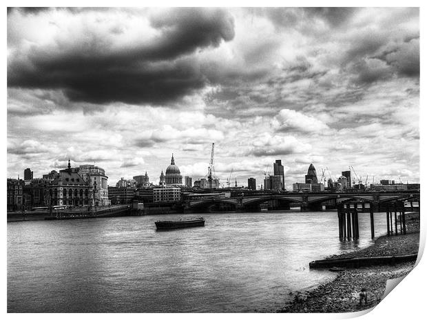 City of London Skyline in black and white Print by Chris Day