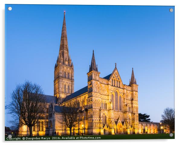 Salisbury Cathedral at night Acrylic by Daugirdas Racys
