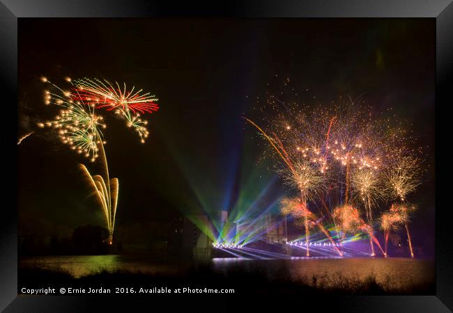 Fireworks 2014 at Leeds Castle. 1 of 5 Framed Print by Ernie Jordan