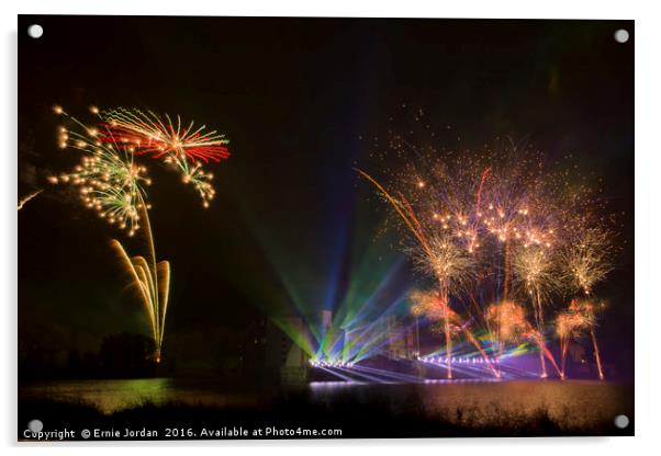 Fireworks 2014 at Leeds Castle. 1 of 5 Acrylic by Ernie Jordan