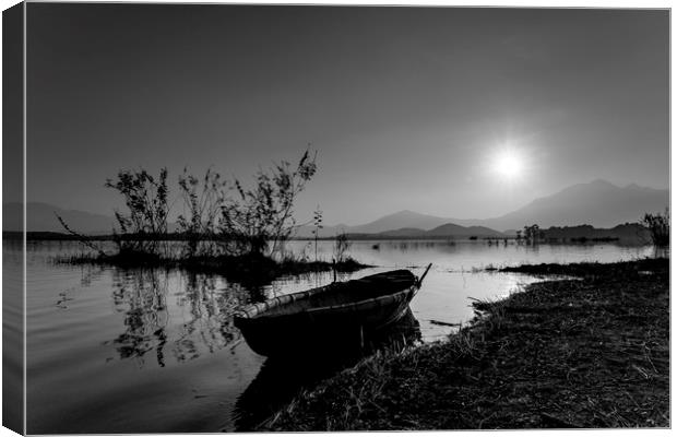 The black & white boat Canvas Print by Pham Do Tuan Linh
