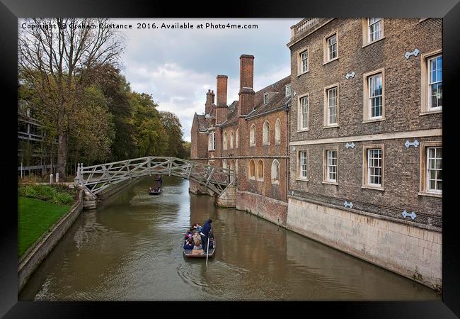 Cambridge Punting Framed Print by Graham Custance