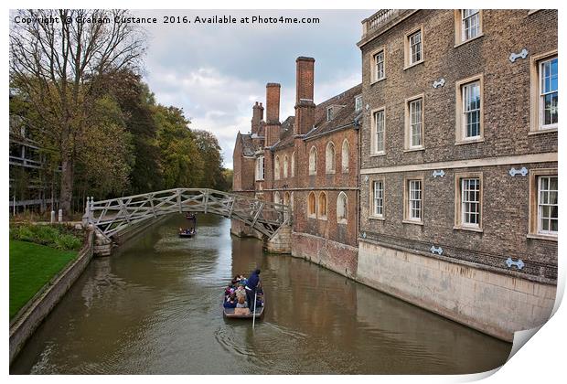 Cambridge Punting Print by Graham Custance