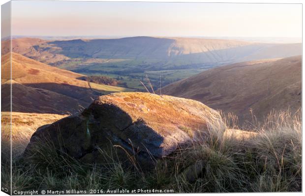 Gritstone Above Crowden Clough Canvas Print by Martyn Williams