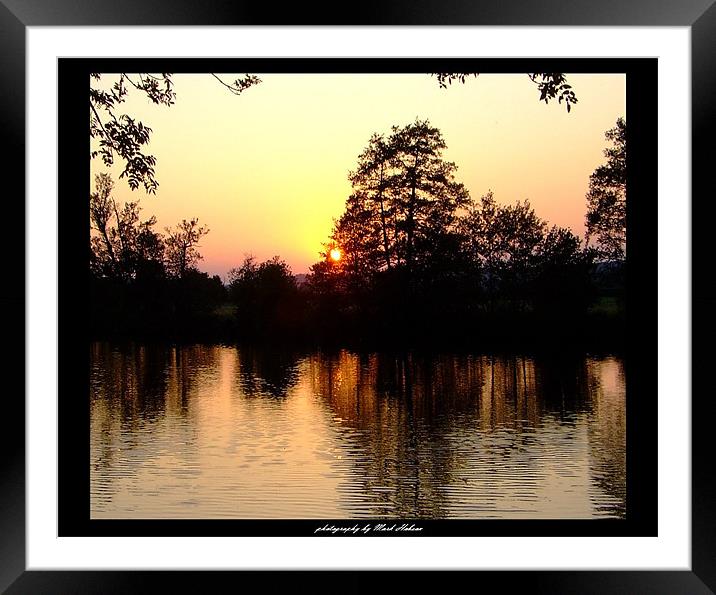 sunset over the river Thames Framed Mounted Print by Mark Hobson