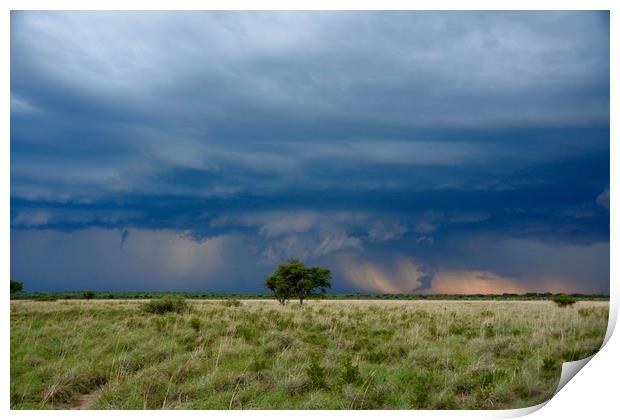 Stormy skies over Africa Print by Jane Thomas