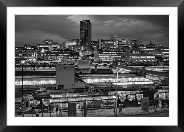 Sheffield City Centre at Night Framed Mounted Print by Darren Galpin