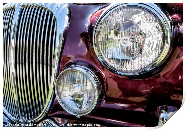 Classic Jaguar car Print by Graham Moore