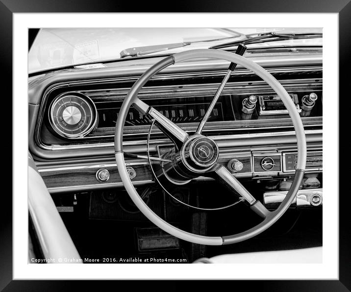 Chevrolet Impala interior Framed Mounted Print by Graham Moore