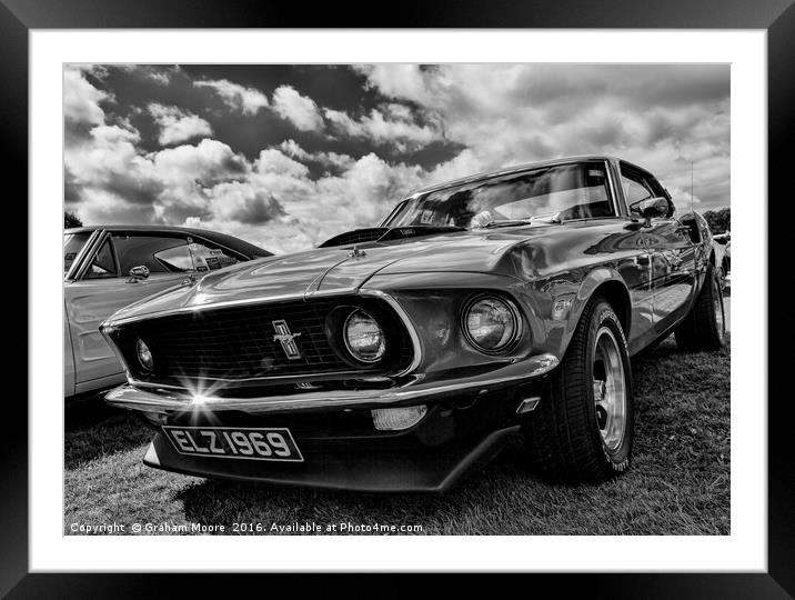 Mustang Mach 1 Framed Mounted Print by Graham Moore