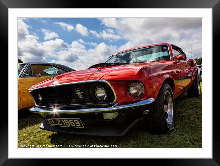 Mustang Mach 1 Framed Mounted Print by Graham Moore