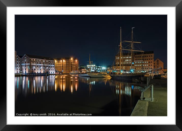 Gloucester Docks Framed Mounted Print by tony smith