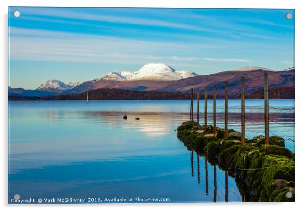 Winter on Loch Lomond - 2 Acrylic by Mark McGillivray