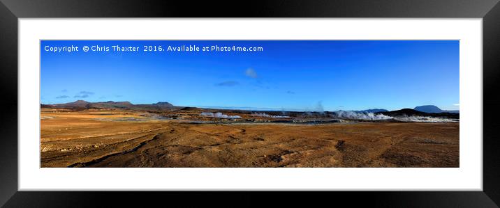 Namafjall geothermal Iceland Panorama Framed Mounted Print by Chris Thaxter