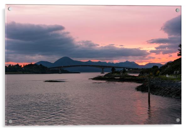 Sunset over the Kyle of Lochalsh Acrylic by Nick Rowland