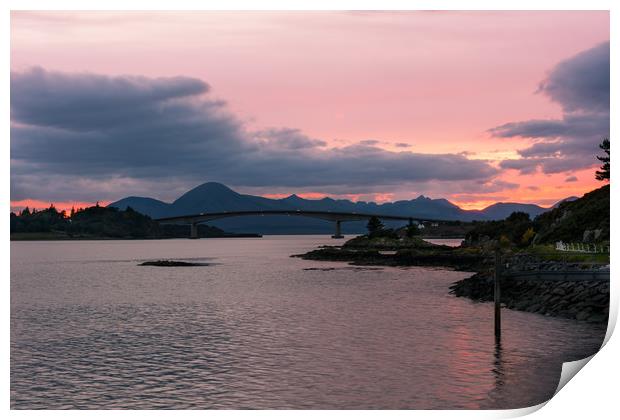 Sunset over the Kyle of Lochalsh Print by Nick Rowland