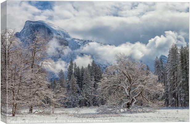 White Yosemite Canvas Print by jonathan nguyen