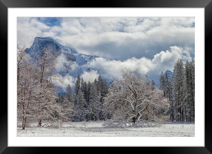 White Yosemite Framed Mounted Print by jonathan nguyen