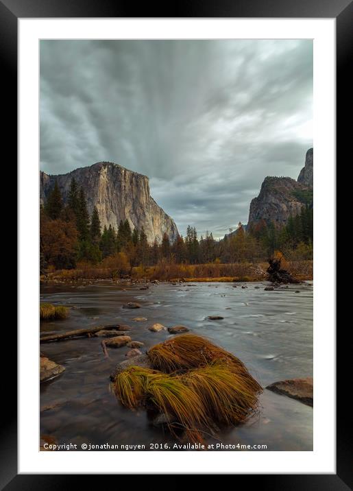 Storm over Yosemite Valley Framed Mounted Print by jonathan nguyen