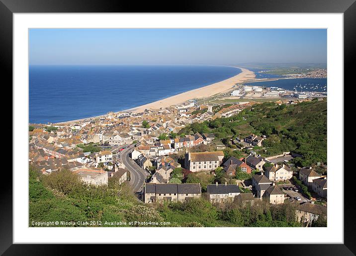 Chesil Beach in Summer Framed Mounted Print by Nicola Clark