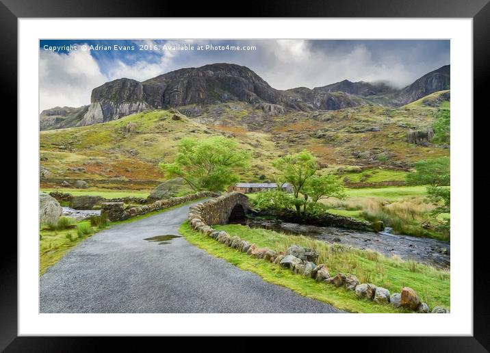 Mountain Cottage Llanberis Pass Wales  Framed Mounted Print by Adrian Evans