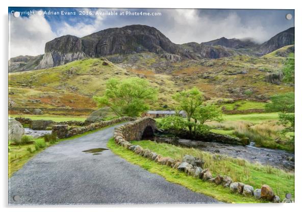 Mountain Cottage Llanberis Pass Wales  Acrylic by Adrian Evans