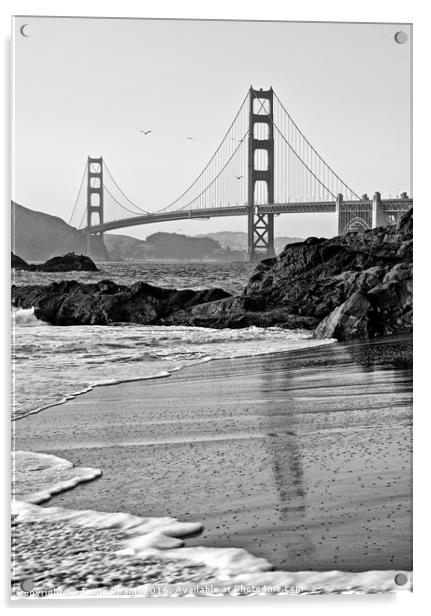 World famous Golden Gate Bridge with a scenic beac Acrylic by Jamie Pham