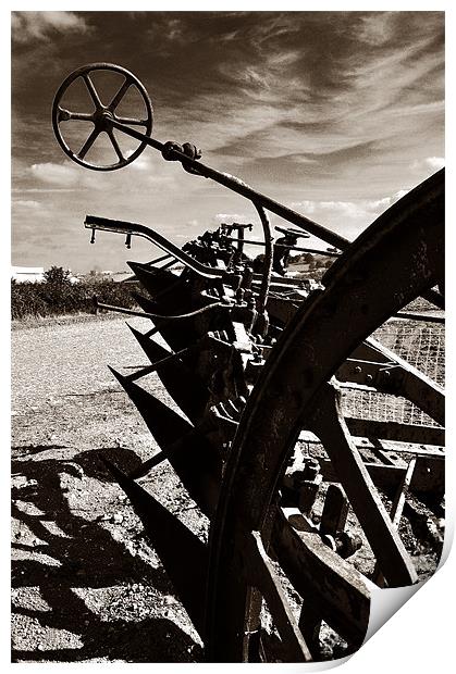 The old steam plough Print by Rob Hawkins