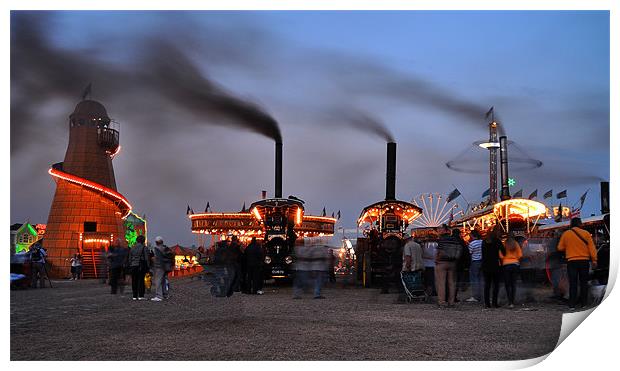 Showmans Engines at dusk Print by Rob Hawkins