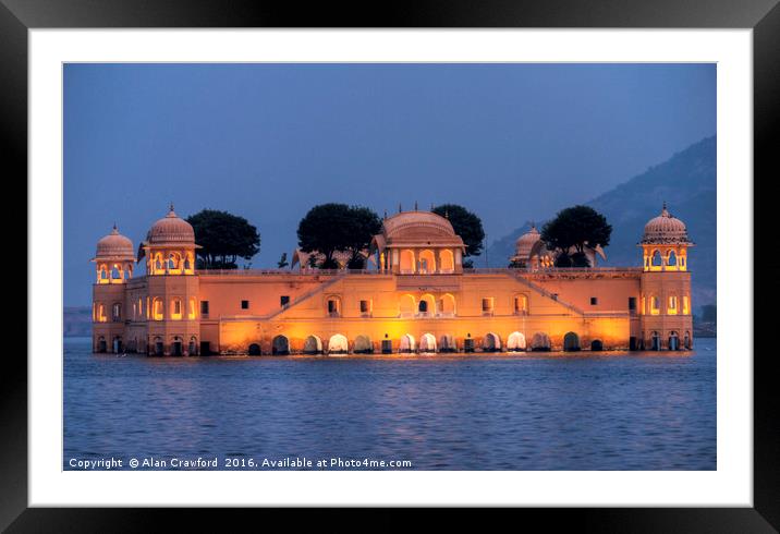 The Jal Mahal Palace in Jaipur, India Framed Mounted Print by Alan Crawford