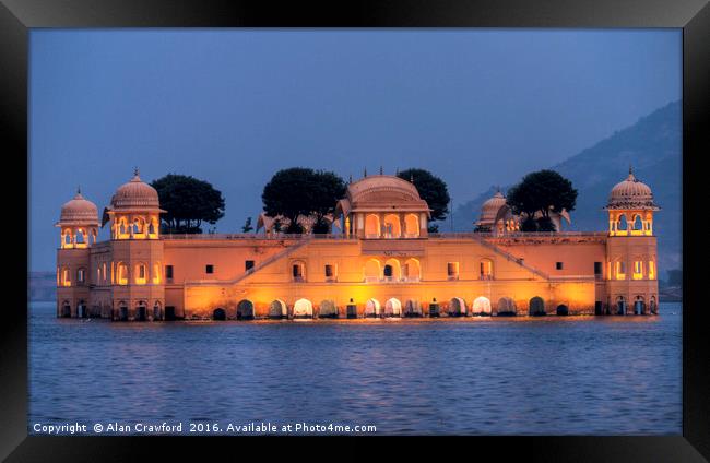 The Jal Mahal Palace in Jaipur, India Framed Print by Alan Crawford