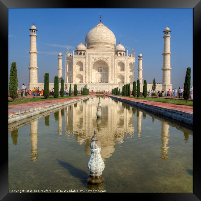 The Taj Mahal, India Framed Print by Alan Crawford