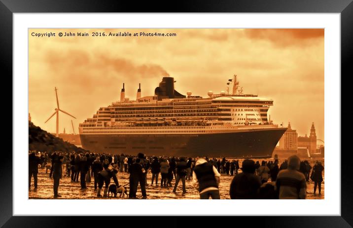 Queen Mary 2 Framed Mounted Print by John Wain