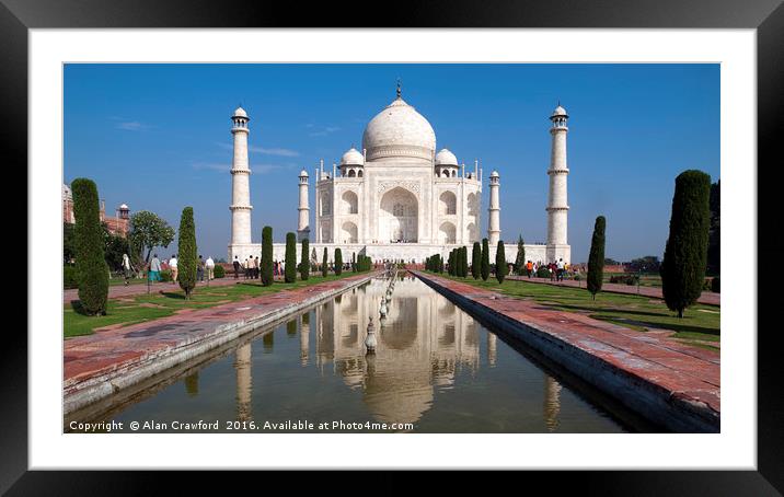 The Taj Mahal, India Framed Mounted Print by Alan Crawford