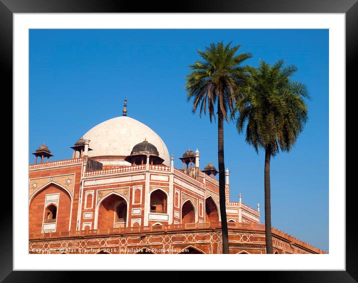 View of the Humayun Tomb in Delhi, India Framed Mounted Print by Alan Crawford