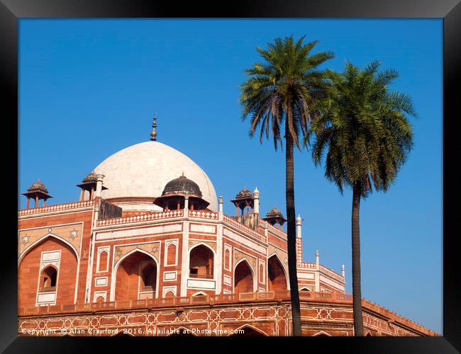 View of the Humayun Tomb in Delhi, India Framed Print by Alan Crawford